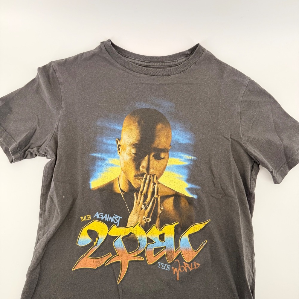 Old Navy 2Pac Me Against the‎ World Graphic T-Shirt Kids XL 14-16 Black Rap Tee